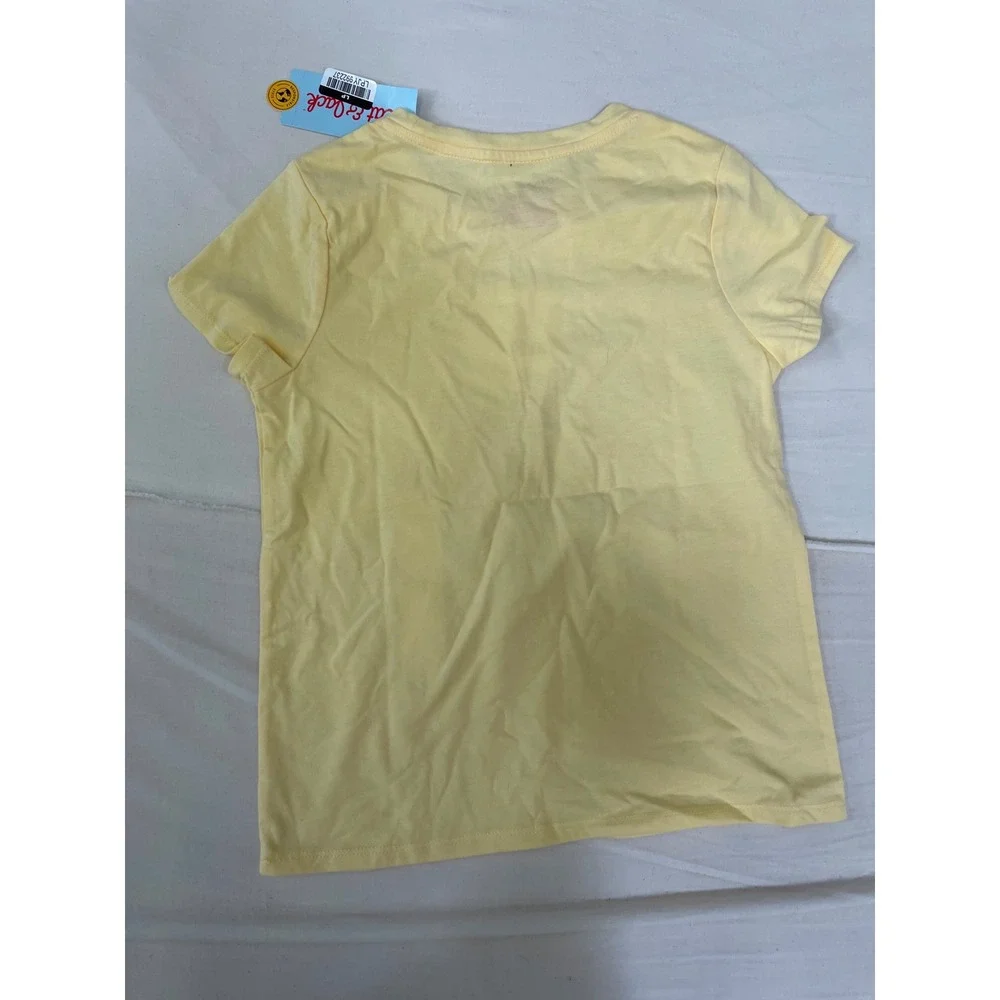 Cat & Jack Girls Yellow Sunflower Graphic Short Sleeve T-Shirt Size M 8